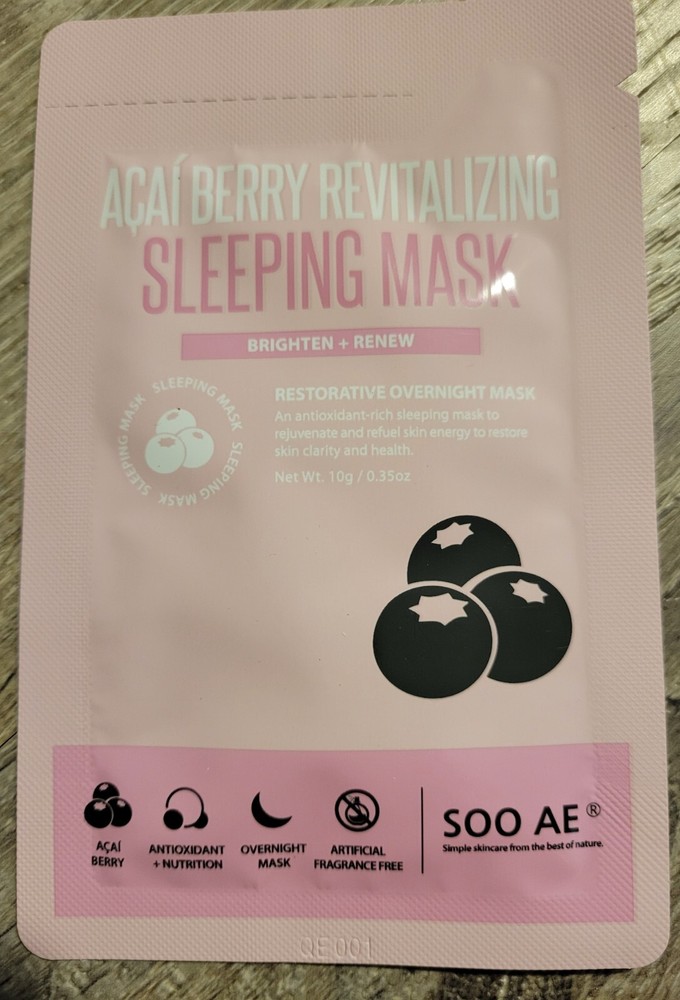 Acai Berry Revitalizing Restorative Sleep Face Mask 36 Pack 3 Box Lot-image