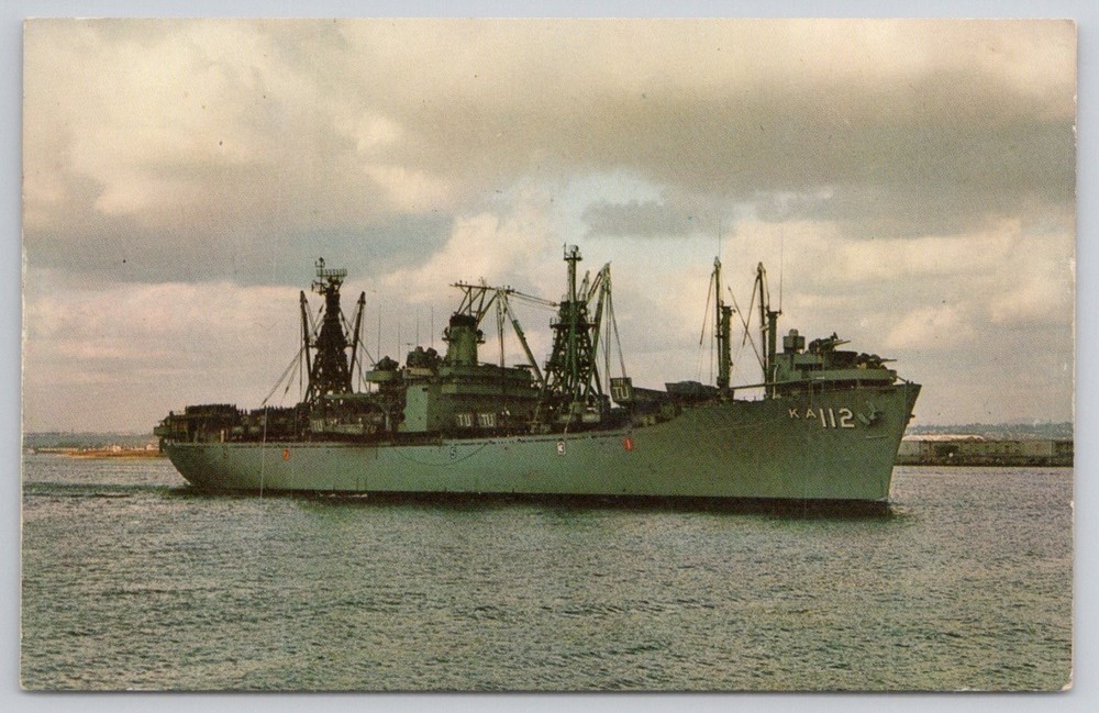 USS Tulare AKA-112 US Navy Amphibious Attack Cargo Ship San Diego Postcard