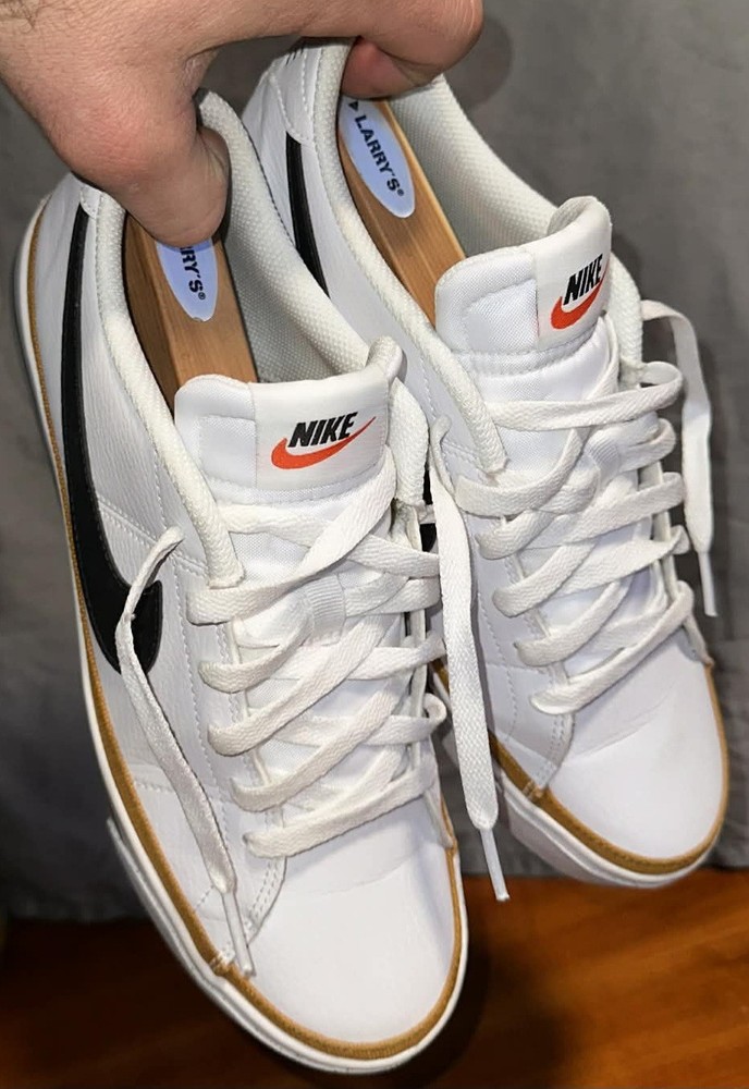 Nike Men's White Black Brown Leather Sneakers Comfort Lace Up Casual Shoes