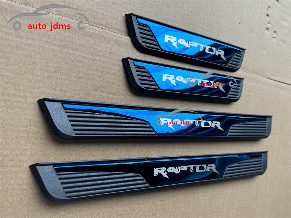 For Ford Raptor Accessories Car Door Sill Protector Scuff Plate Trim Strip Blue