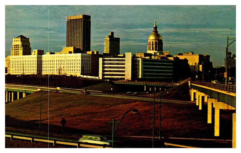 Postcard BANK SCENE Atlanta Georgia GA m/09 AR3493