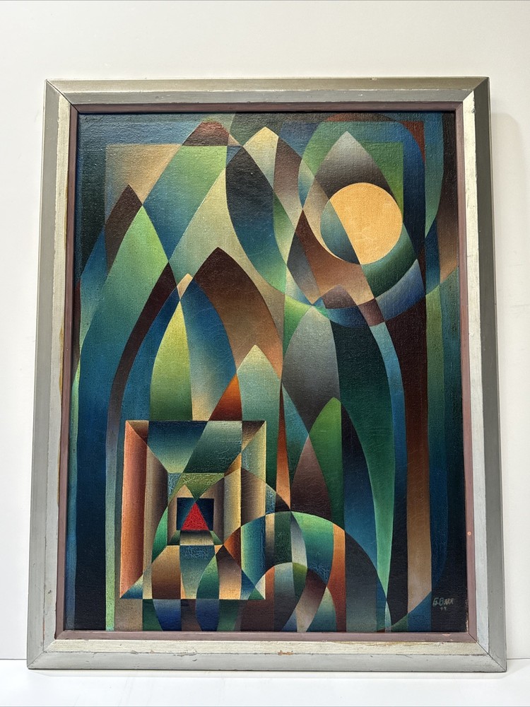 Mid Century Painting Abstract Cubist Cubism 1940’s Modernist Modernism Vintage