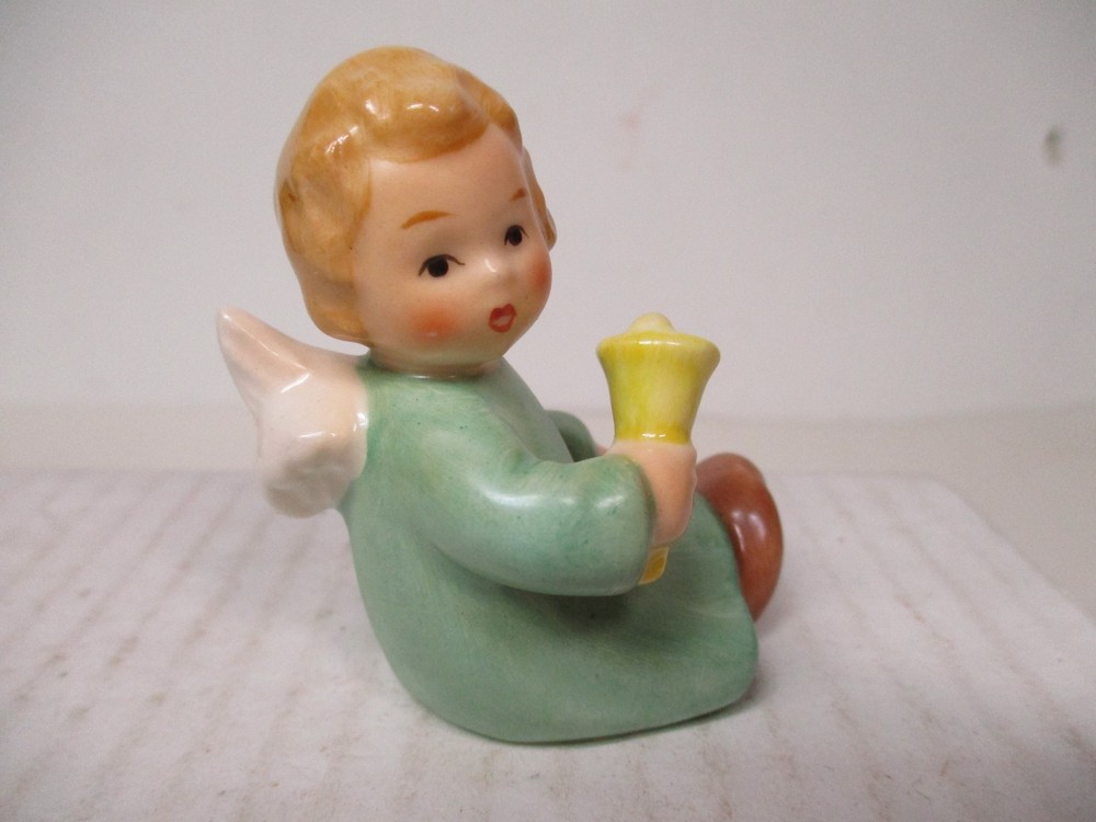 Germany Goebel Sitting Angel Holds Bell Christmas Figure