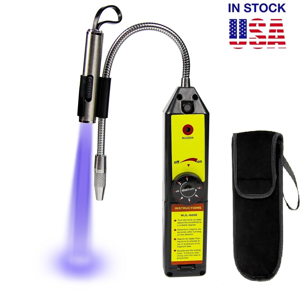 4AllTech WJL-6000 Refrigerant Halogen Freon Leak Detector UV Spotlight Case HVAC