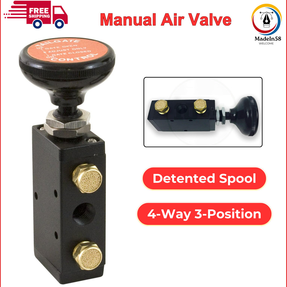 4 Way 3 Position Air Valve Detented Spool For Tailgate Pneumatic Applications