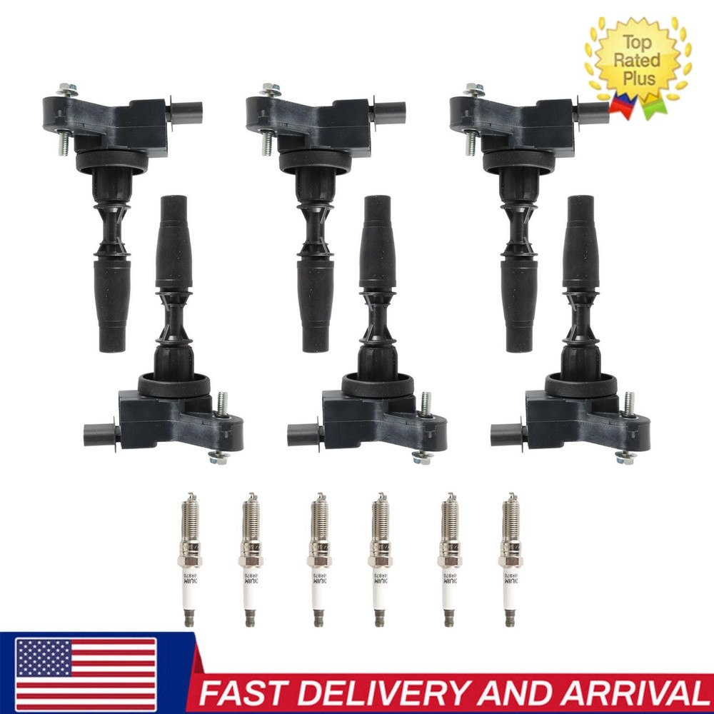 6pcs Ignition Coils+ 6pcs Iridium Spark Plug for Cadillac 2016-2019 ATS UF830