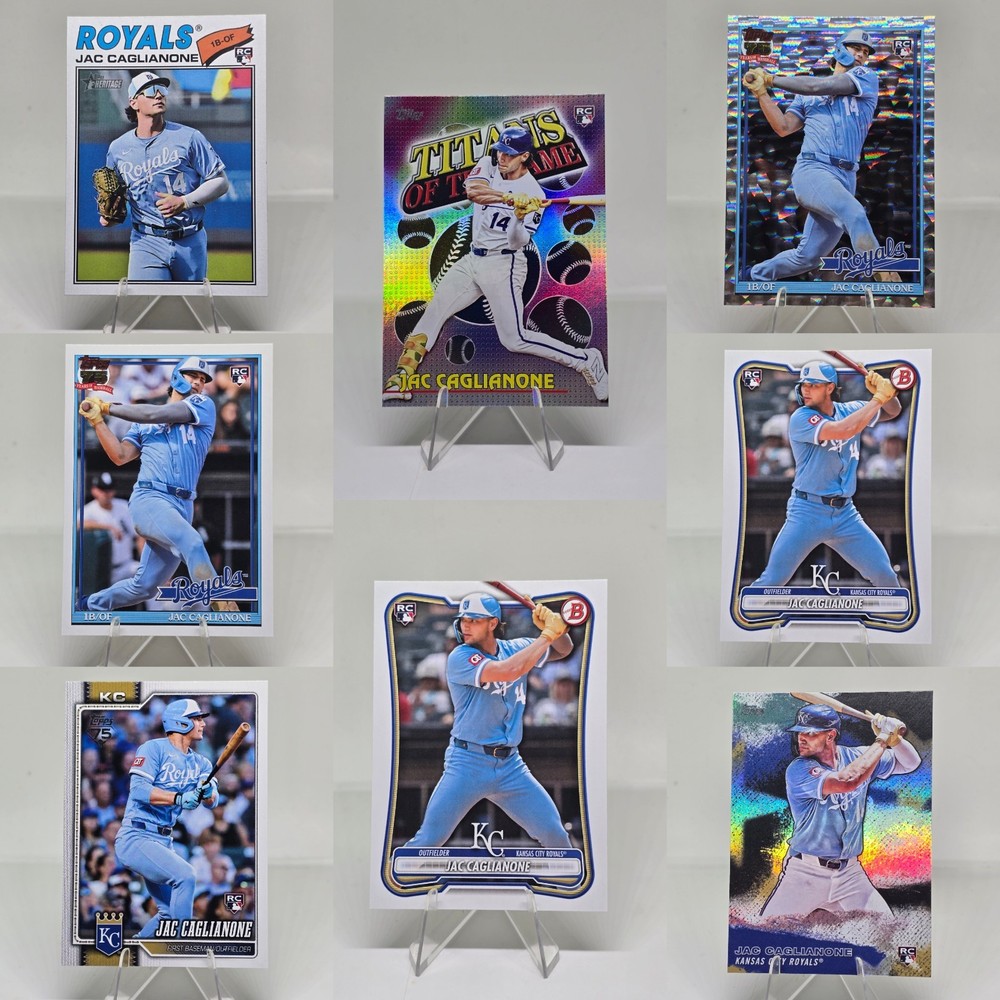 Jac Caglianone 2026 Topps Bowman 8 Card Lot Kansas City Royals