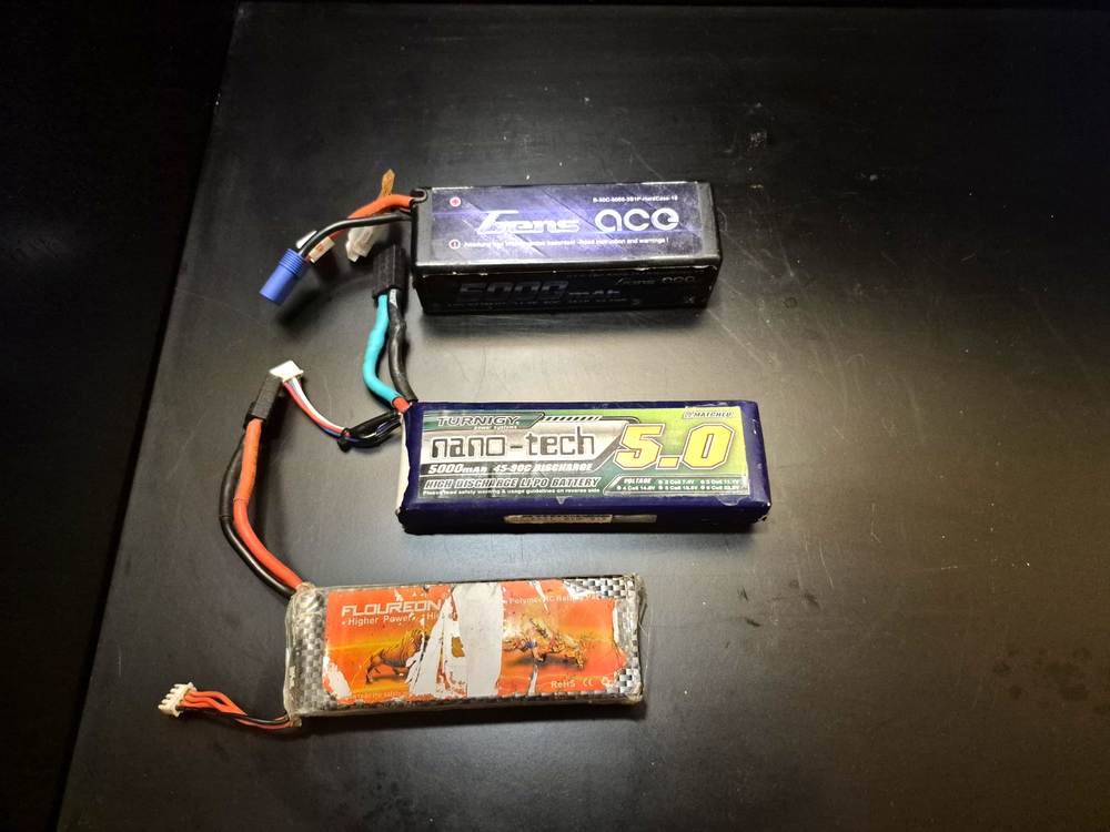 lot of 3 11.1v 3s 5000mah lipo battery packs GENS ACE TURNIGY LITHIUM HIGH DIS-image