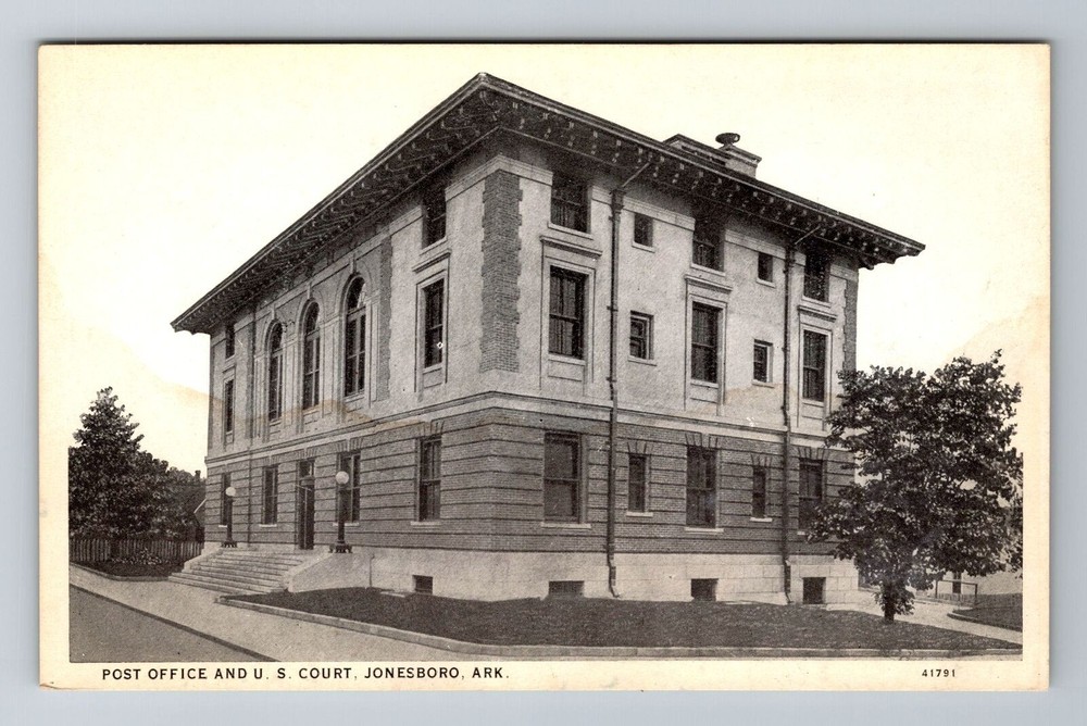 Jonesboro AR-Arkansas, United States Post Office, US Court, Vintage Postcard