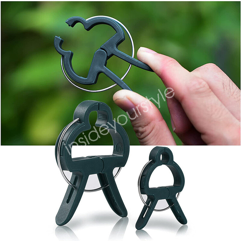 10-100 Pcs Plant Clips Spring Clip Ties Clamps Shrub Support Garden Greenhouse