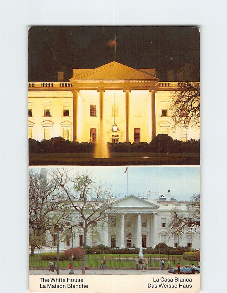 Postcard Day and Night Scene of the White House Washington DC