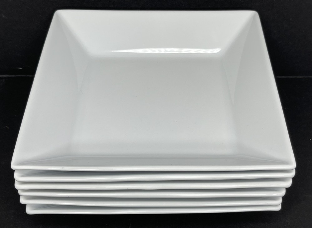 Pier 1 Imports Quadrado White Square Salad Plates 8