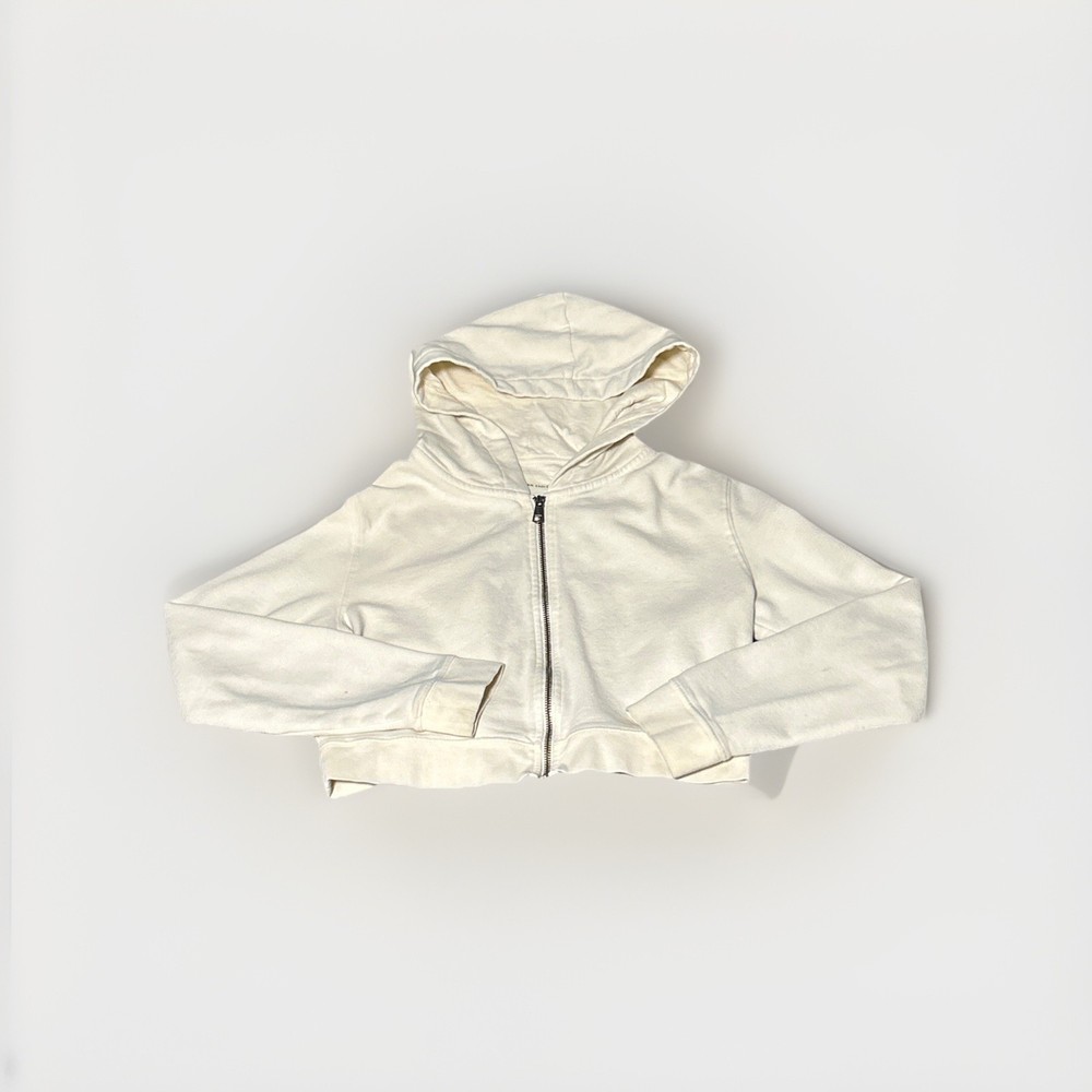 American Eagle Womens Size Large, Cropped Zip Up Jacket/Hoodie Off-White