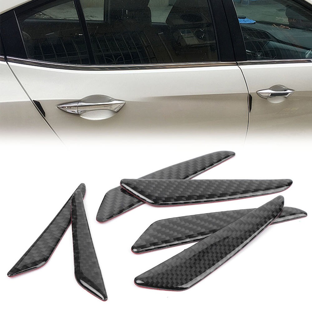 6Pcs Universal Carbon Fiber Car Door Edge Guard Protector Anti-collision Corner