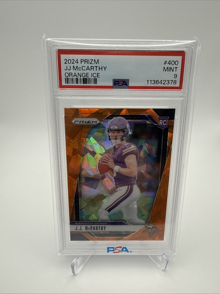 2024 Panini Prizm - Rookies J.J. McCarthy #400 Orange Ice Prizm (RC)