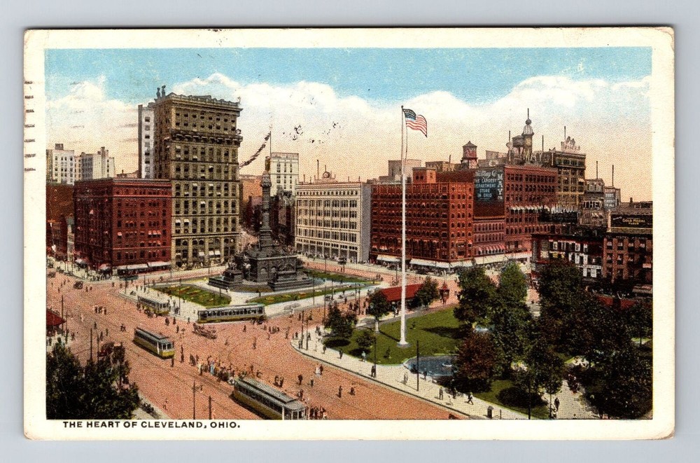 Cleveland OH-Ohio, Scenic Aerial View City, Vintage Postcard