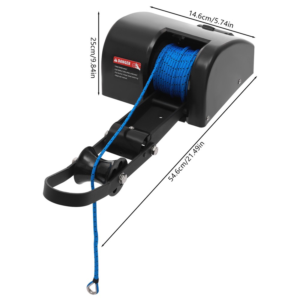 Boat Marine Electric Anchor Winch with Roller and Remote Control  
