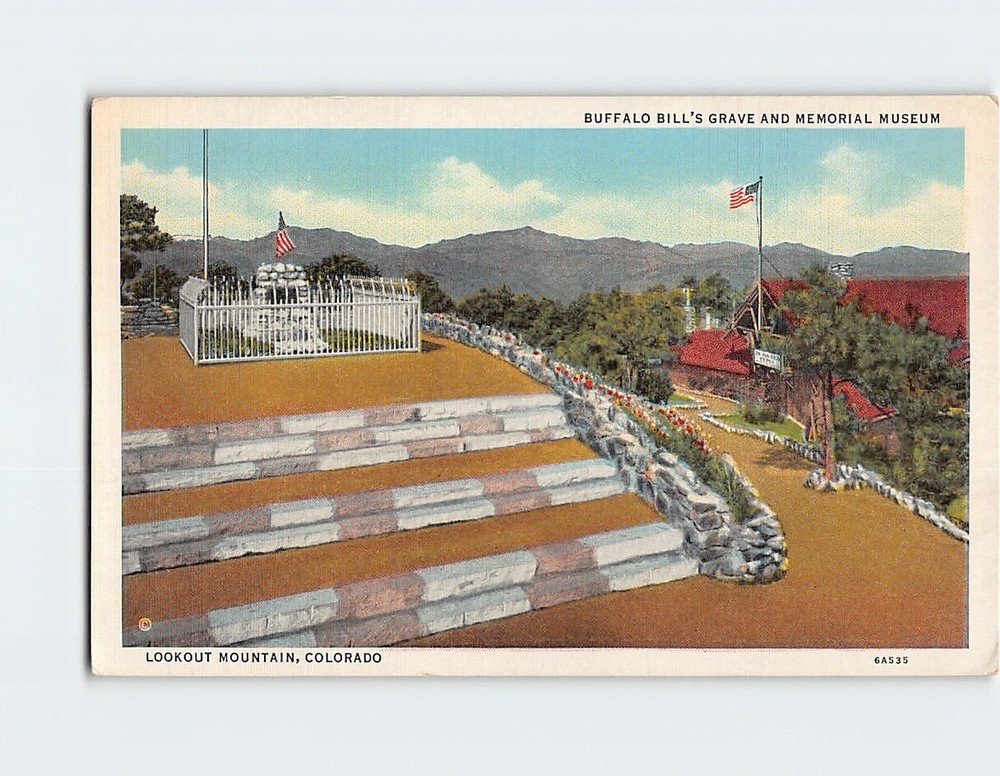 Postcard Buffalo Bill's Grave & Memorial Museum Lookout Mountain Colorado