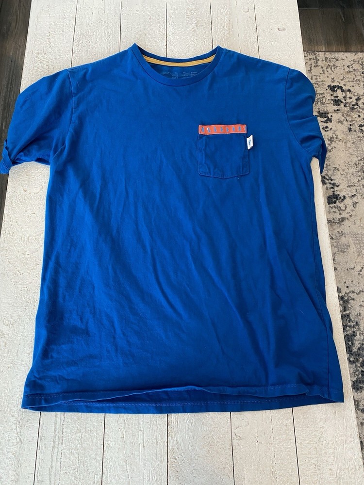 Patagonia Organic Cotton Water People Gator Shirt Endless Blue Sz M Outdoors
