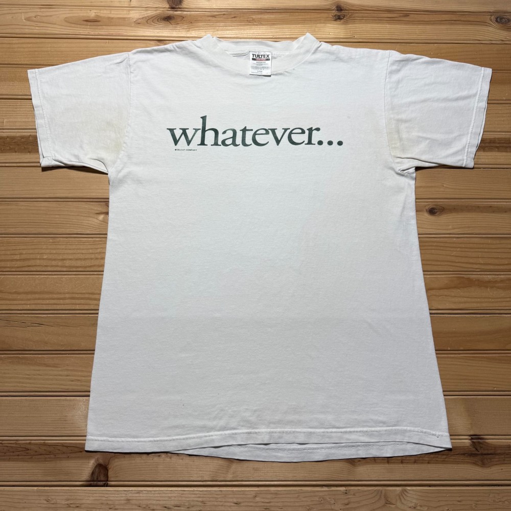 Vintage 90s Whatever Sarcastic Attitude Funny Humor Graphic T-Shirt USA - Large