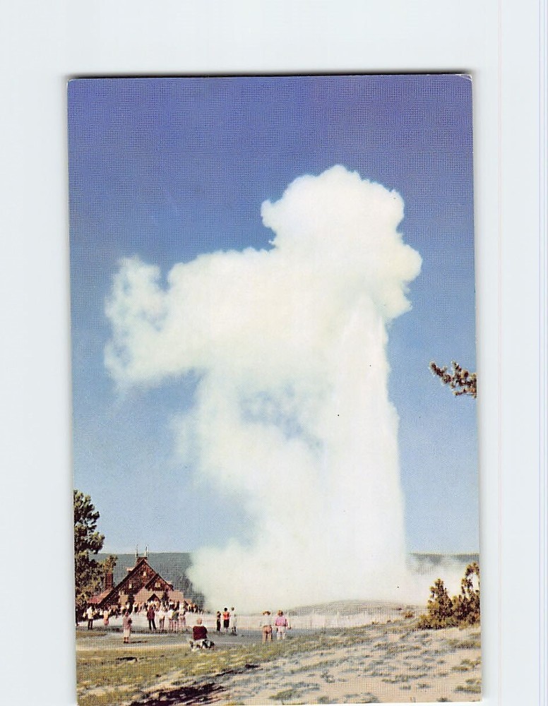 Postcard Old Faithful Geyser Yellowstone National Park Wyoming USA