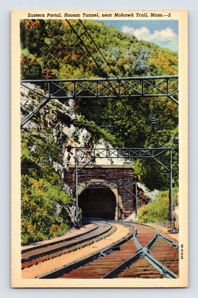 Postcard Massachusetts Mohawk Trail MA Hoosac Tunnel Railway 1940s Unposted