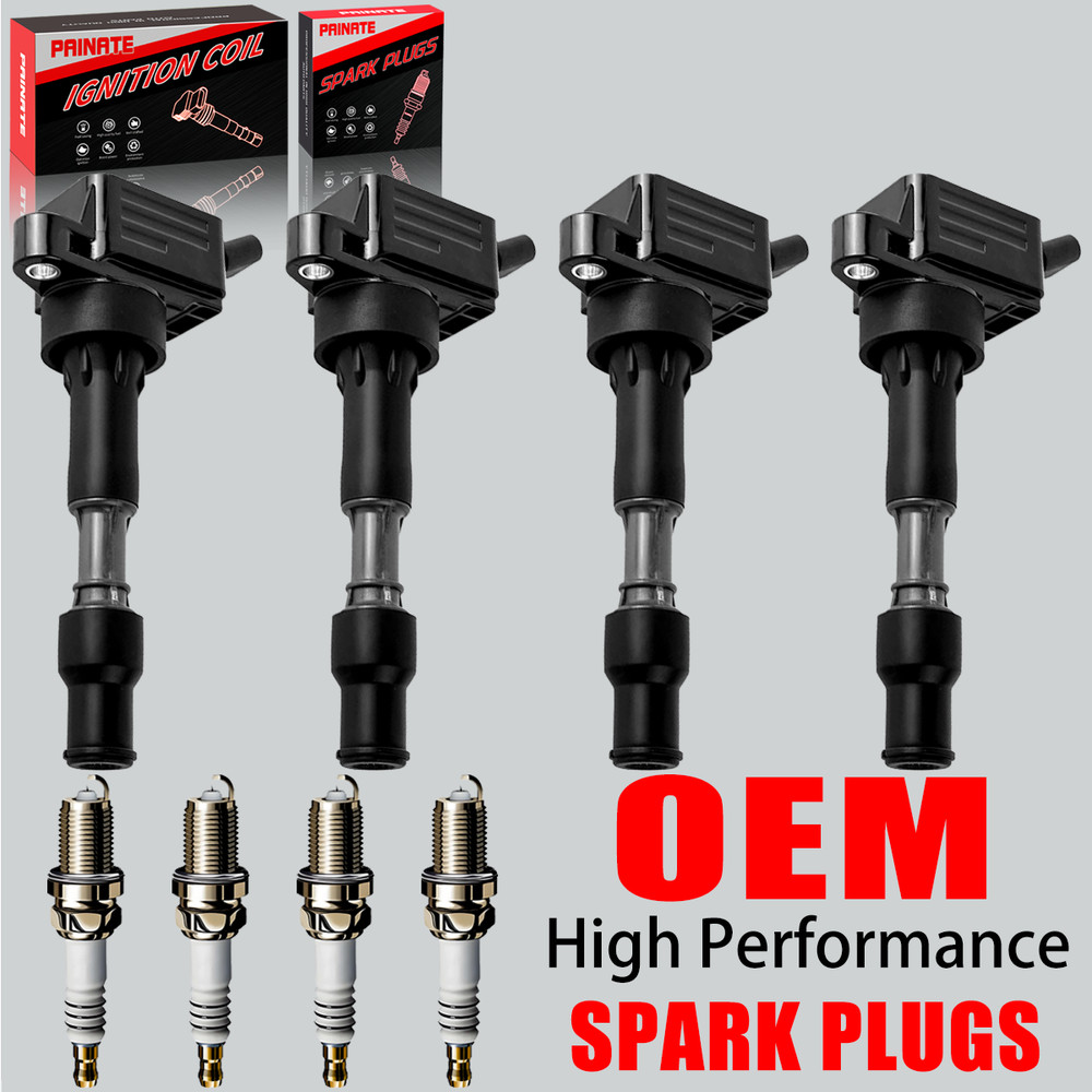 4X OEM Ignition Coils & Iridium Spark Plugs For Hyundai Elantra Kia Forte UF816