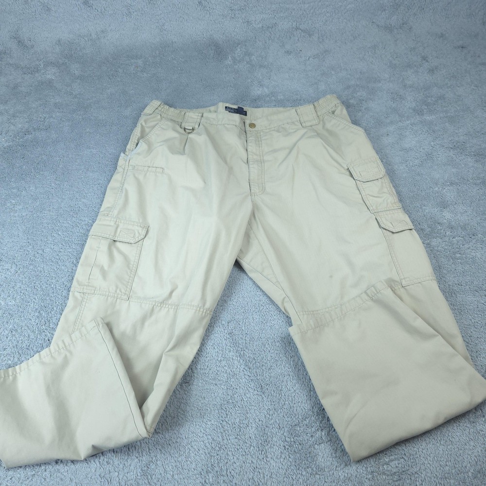5.11 Tactical Pants Mens 44x32 Beige Taclite Pro Cargo Ripstop Workwear 74273