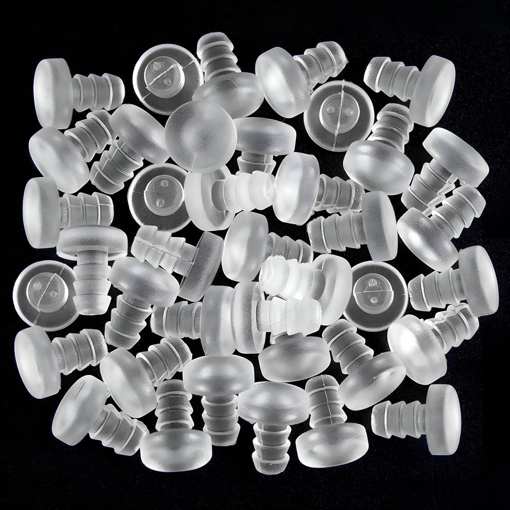 30 PCS Cabinet Door Bumper with 30 pcs - for 3/16 inch Hole, Clear - 30 Pcs