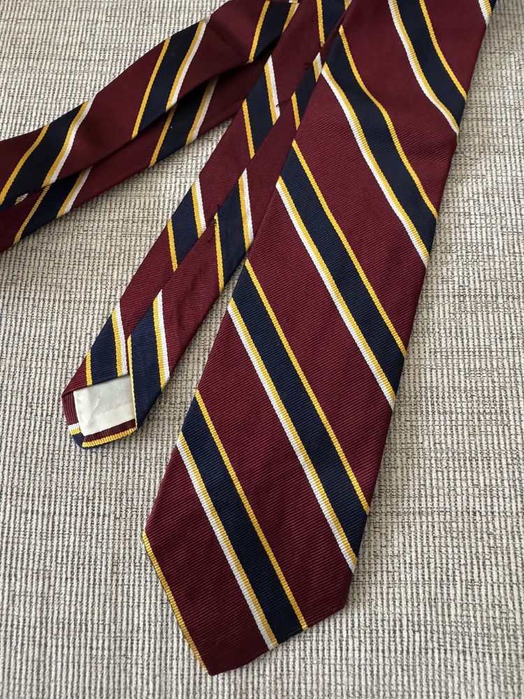 Brooks Brothers Maker's &Merchants Mens Tie stripe red/blue Silk 3 3/8