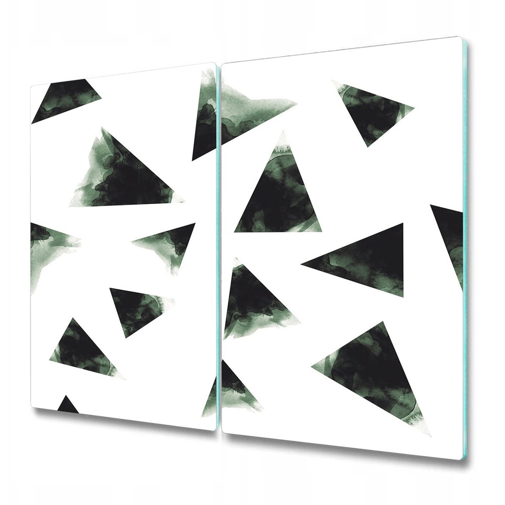 Serving Chopping Board Dark Green Triangles Geometric Minimalistic Triangle