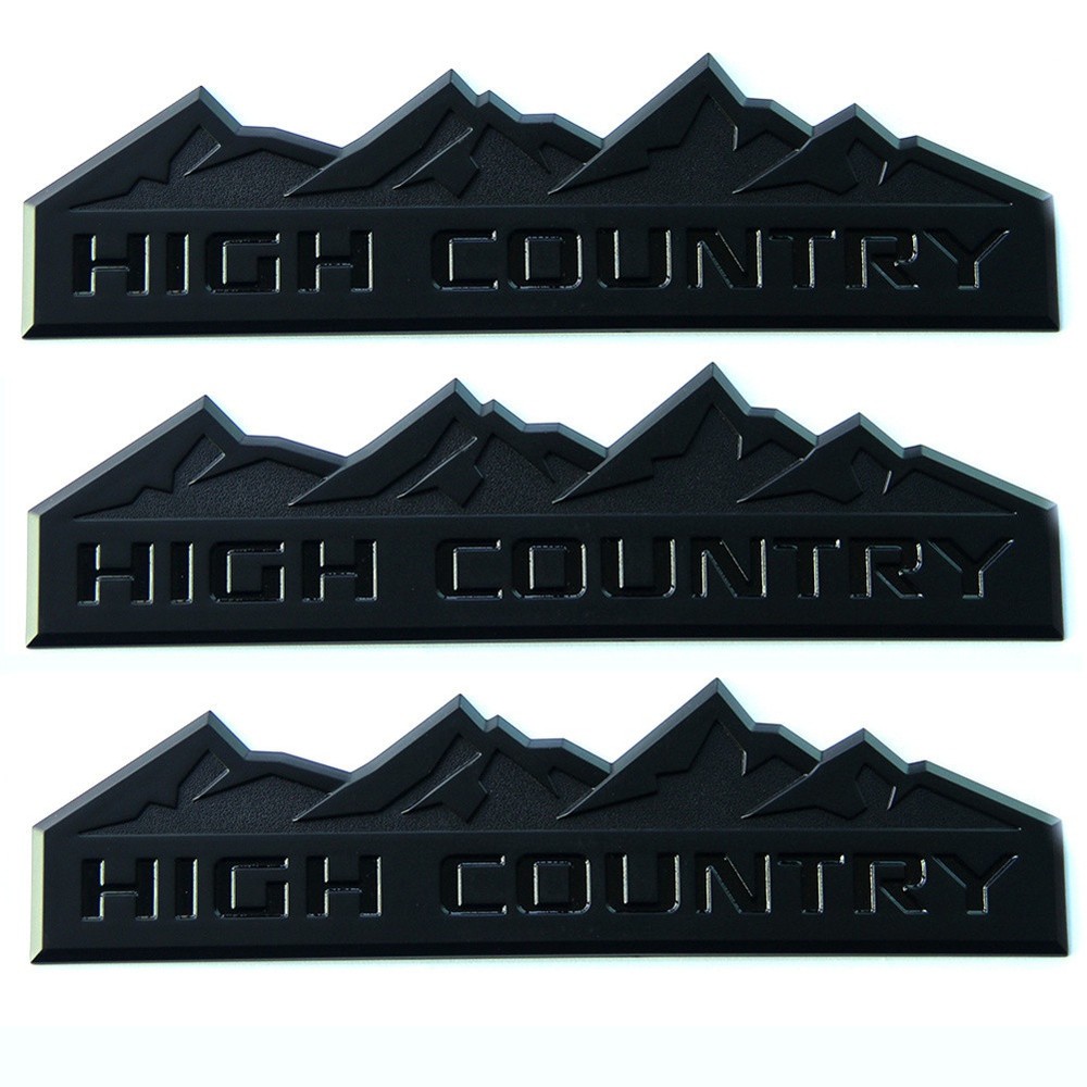 3x OEM HIGH COUNTRY Emblem Badge door tailgate fits Silverado Black Matte
