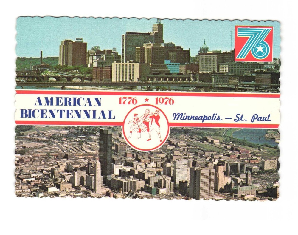 American Bicentennial 1776 to 1976 Minneapolis Saint Paul MN VTG postcard UNP