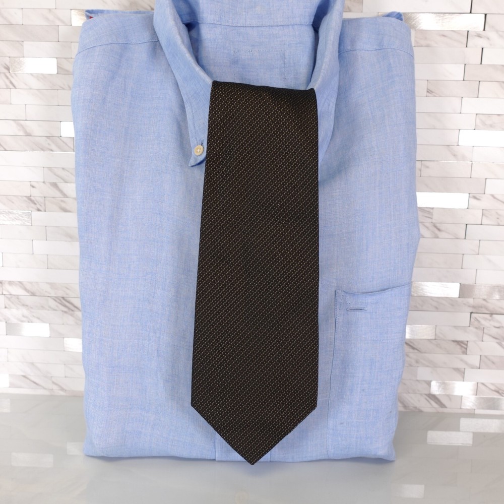 Club Alex Neck Tie Mens Black Brown Solid Silk Luxury Formal Elegant Suit Japan