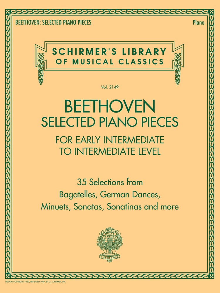 Beethoven Selected Piano Pieces Early Intermediate Solo Sheet Music G Schirmer