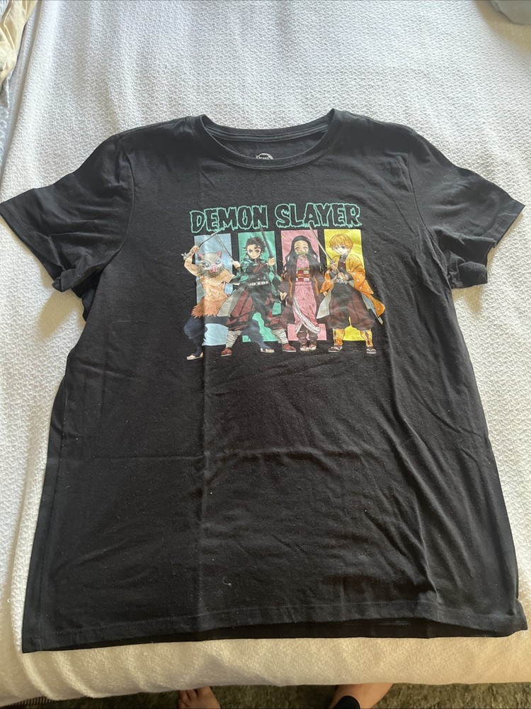 Demon Slayer T-Shirt Black XXLarge Anime Graphic Tee 100% Cotton