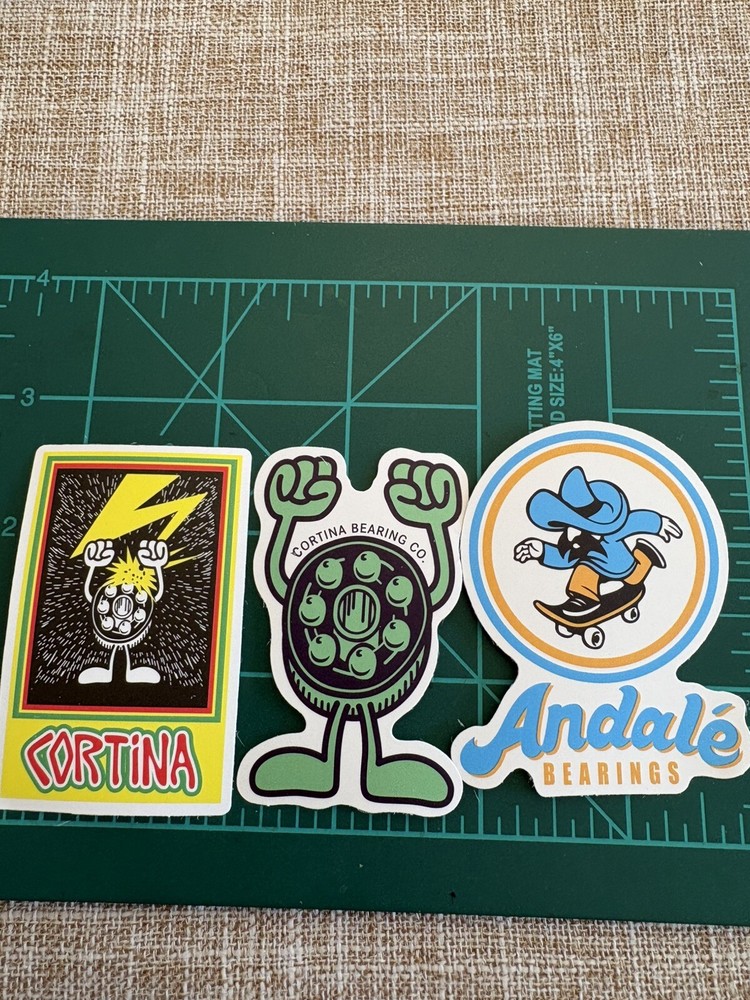 Long 3 Cortina Bearings Skate Skateboard Luggage Sticker Laptop, Water Bottle Q