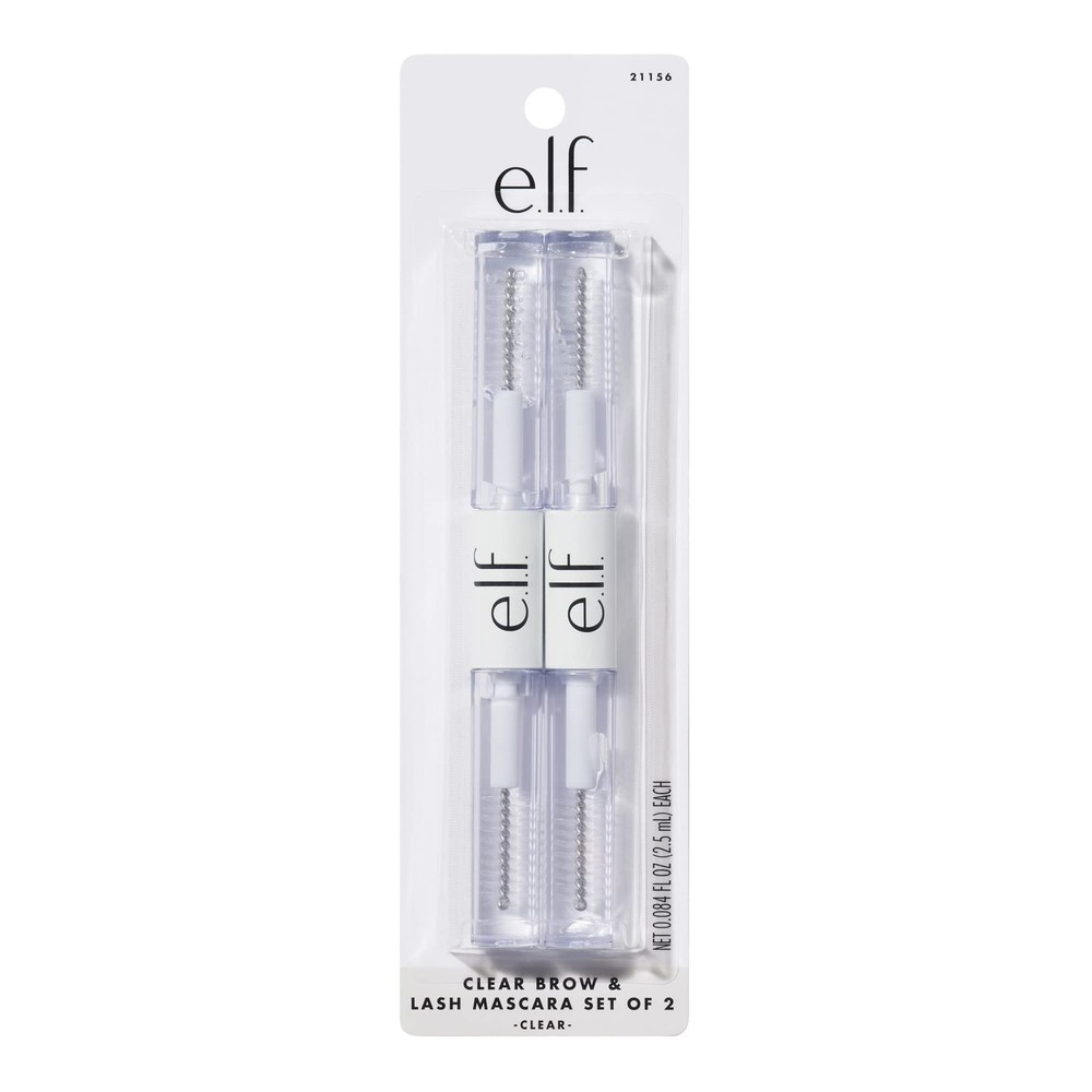 e.l.f. Clear Lash & Brow Mascara 2-Pack - Conditioning Gel for Natural Hold