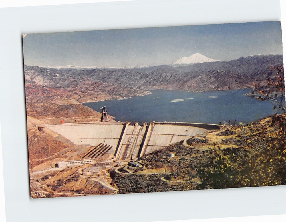Postcard Shasta Dam California USA