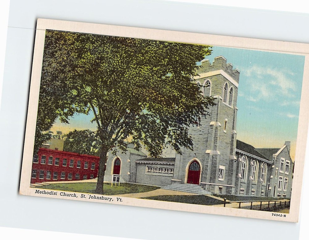 Postcard Methodist Church St. Johnsbury Vermont USA