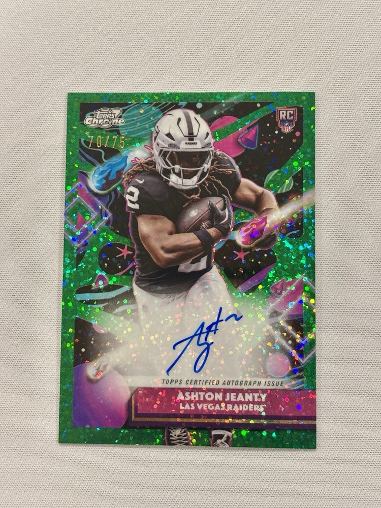2025 Topps Cosmic Chrome Ashton Jeanty Rookie Auto Green Space Dust /75 Rc
