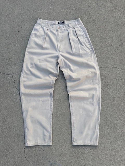 Vtg 90s Polo Ralph Lauren Pleated Khaki Chinos Cotton Men's 32x32 (Actual 29X31)