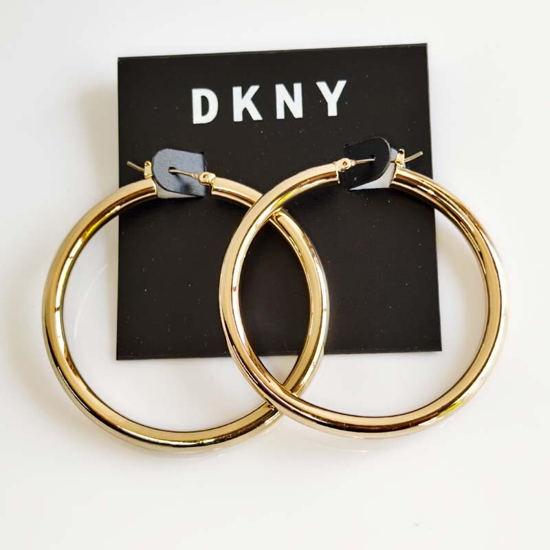 New 50mm DKNY Statement Hoop Earrings Gift Fashion Women Party Vacation Jewelry