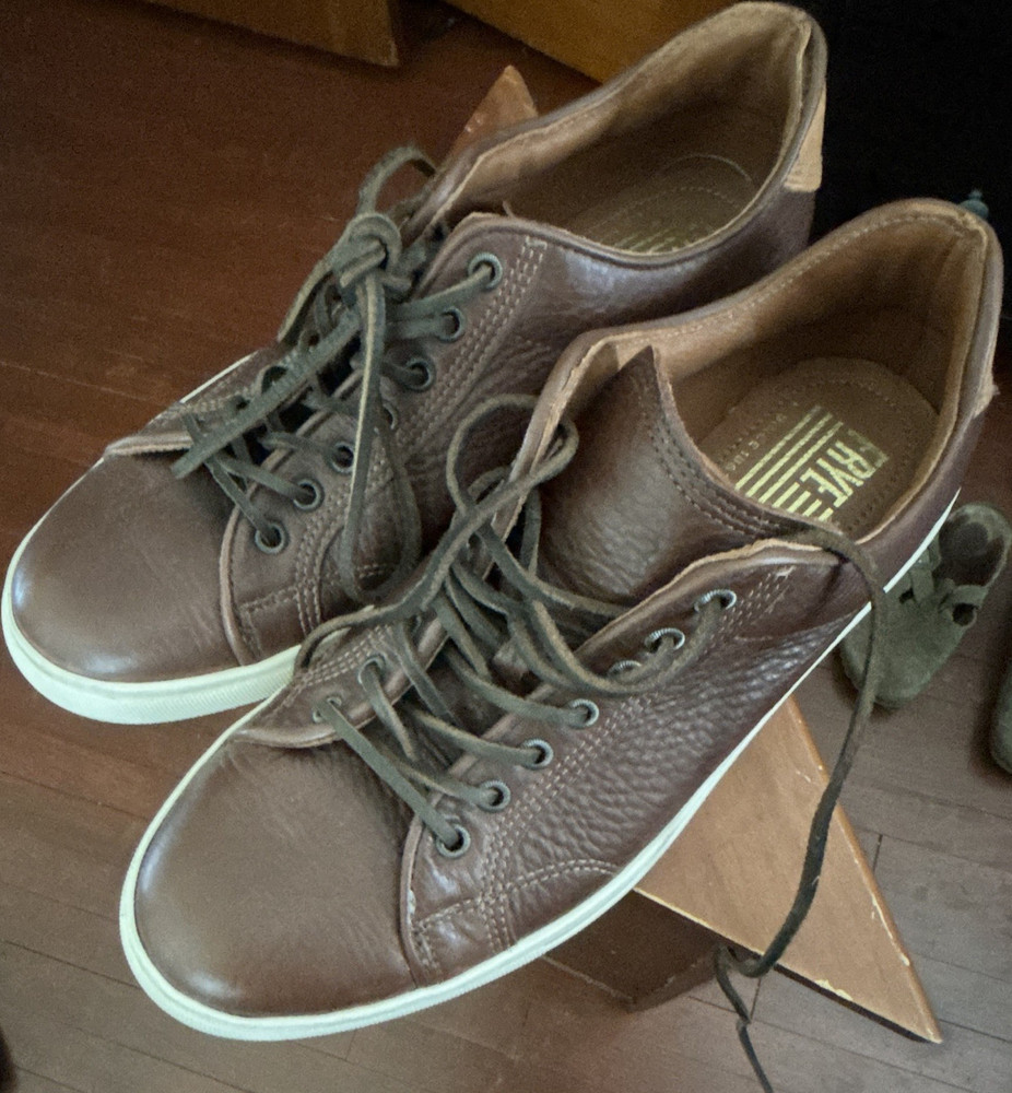 Frye Brown Leather Men's Casual Sneakers US Size 9 Lace Up Comfort New