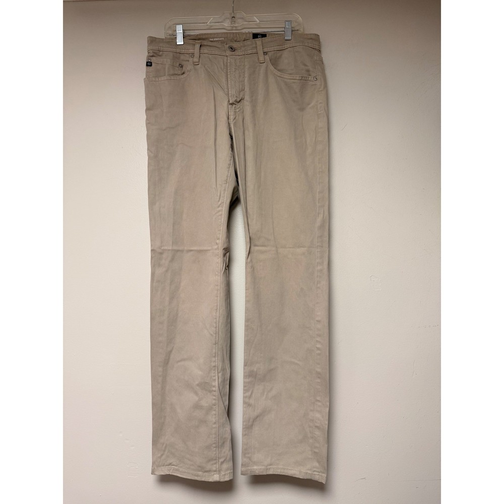 AG Adriano Goldschmied The Graduate Tailored Leg Mens Tan Chinos Pants 34x34
