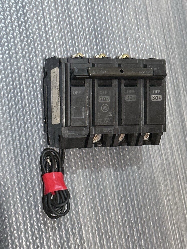 THQB32030ST1 GE 30 Amp 240V 3 Pole 120V Shunt Trip Bolt On Circuit Breaker