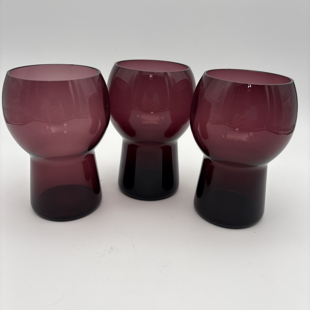 3 Elegant Amethyst Tumblers 4 3/4