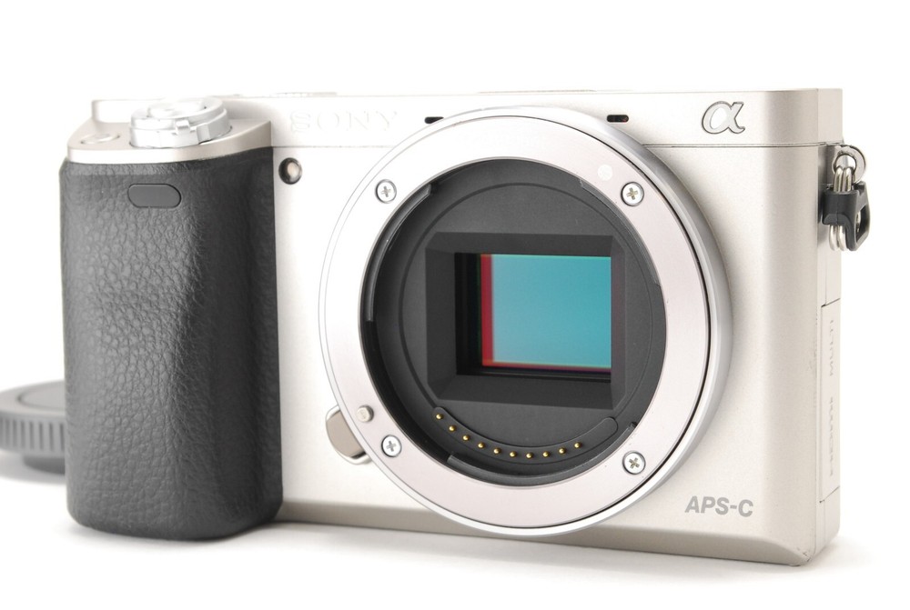 [35 Languages] Sony Alpha A6000 24.3MP Silver Digital Camera Body Near Mint