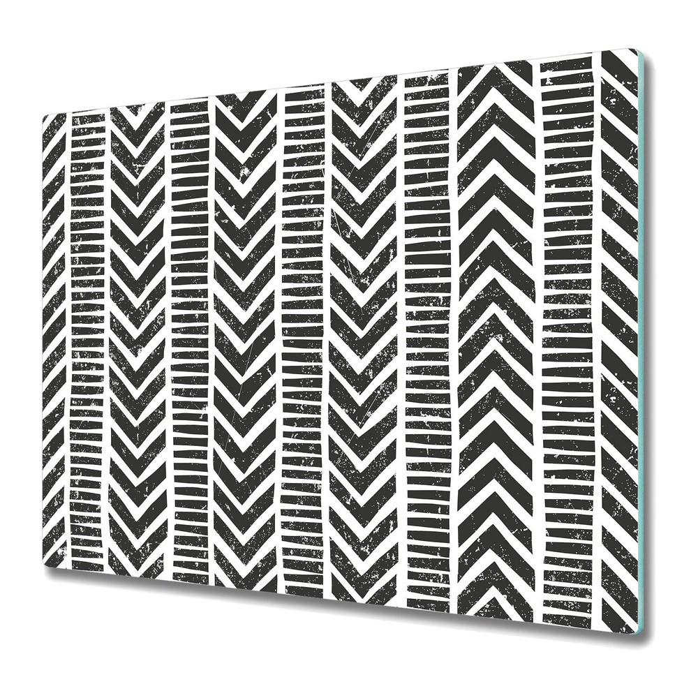 Tempered Glass Induction Ceramic Hob Cover Tribal Geometric Simple 60x52