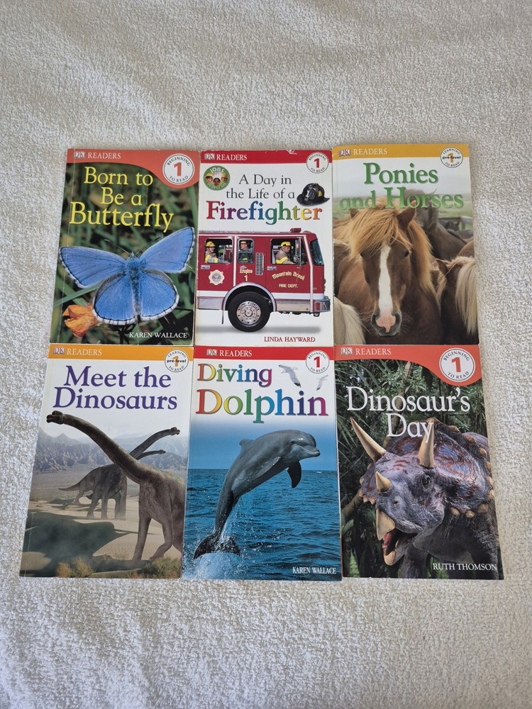 LOT of 6 DK Readers- Level 1- Animals And Insects, Fire Fighters